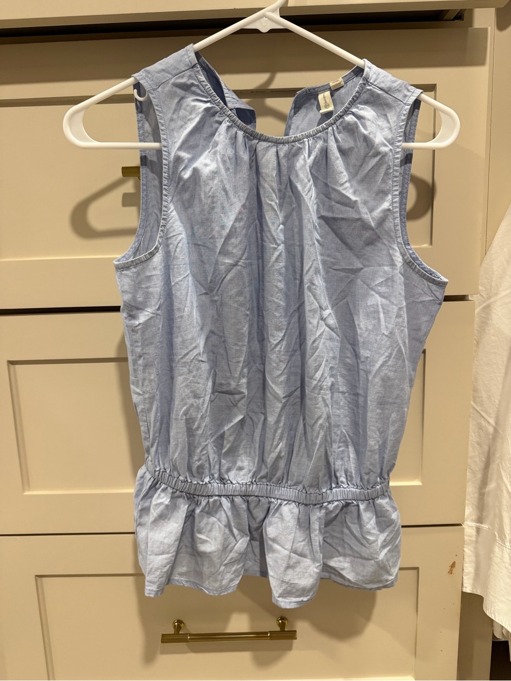 Treasure & Bond Light Blue Sleeveless Peplum Blouse